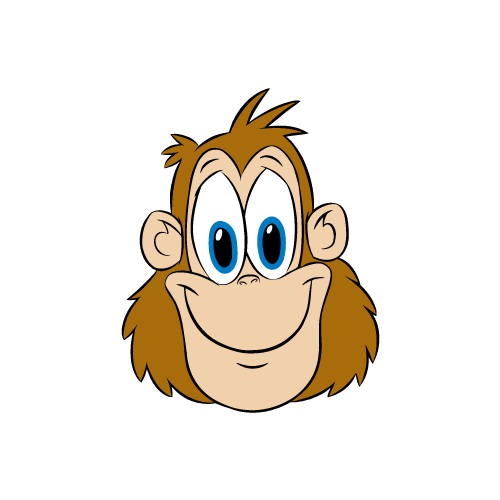 a cartoon of an orangutan face