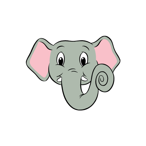 a cartoon of an elephant's face