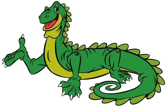 a cartoon of an iguana