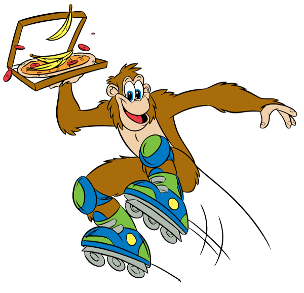 a cartoon of an orangutan 