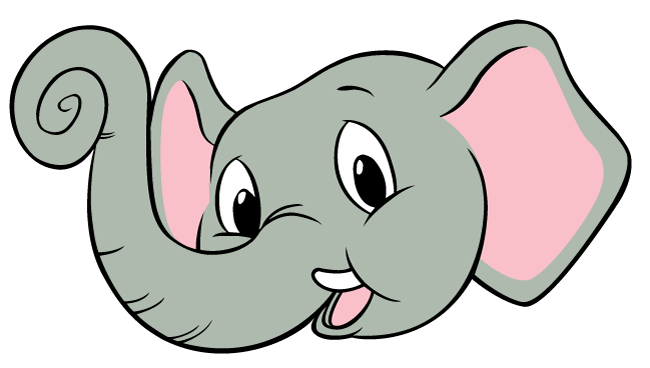 a cartoon of an elephant's face